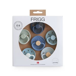 FRIGG 6-Pack Pacifiers  - Round Silicone - Endless Sea - Size 1